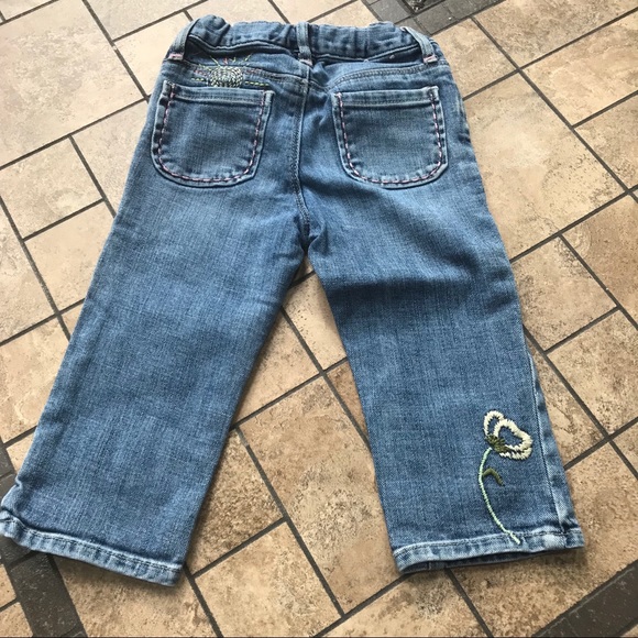 Vintage Gap Denim Jeans Embroidered with Flowers - Picture 2 of 7